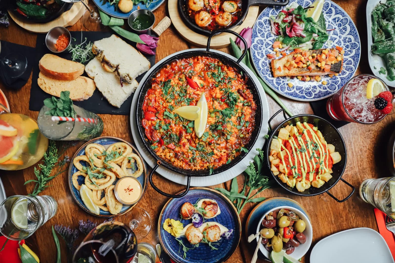 Paella spread